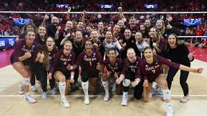Texas A&M Aggies volleyball squad grouped together on the court ahead of the 2026 season